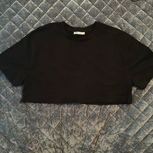 Black Zara cropped shirt